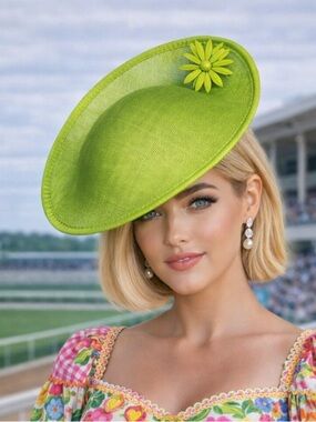 New Kentucky Derby Ascot Tea Church Fascinator Hat Retro Floral Enamel Pin